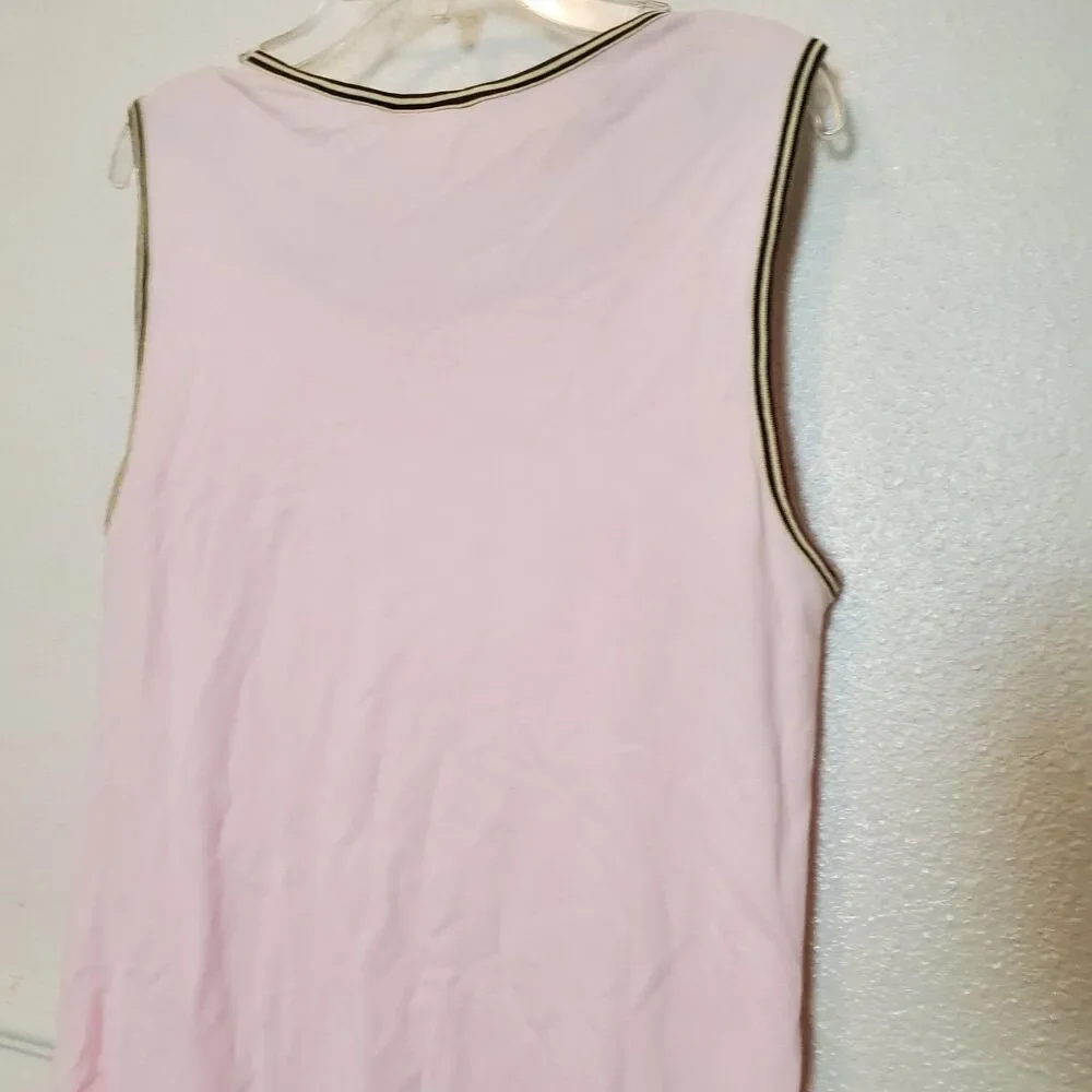 Lacoste Sport Tennis Dress Boat Neck Sleeveless Pink‎ Womens Sz 46 US XL